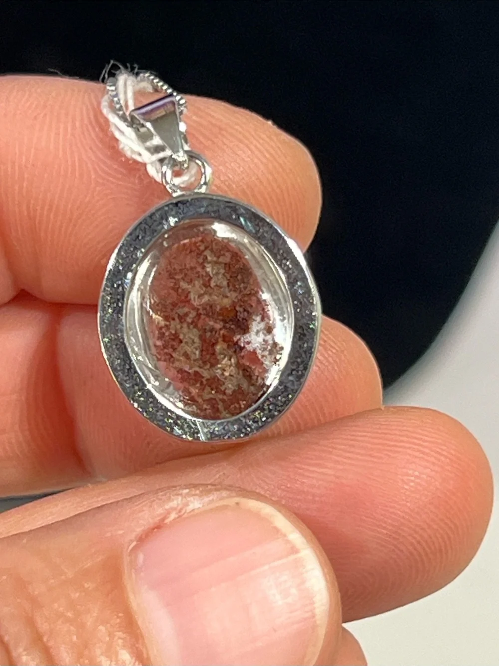 Garden quartz Round Pendant Necklace - Orange